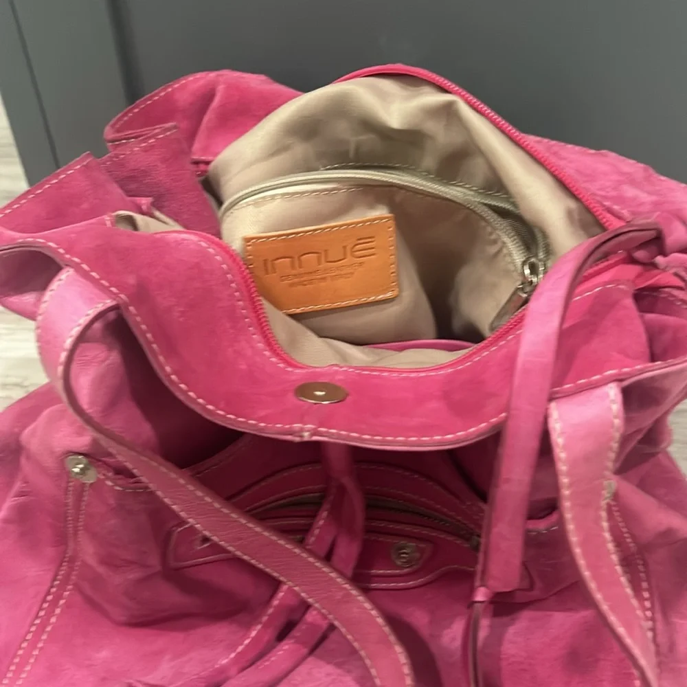 Innue Pink Italian Leather Shoulder Bag